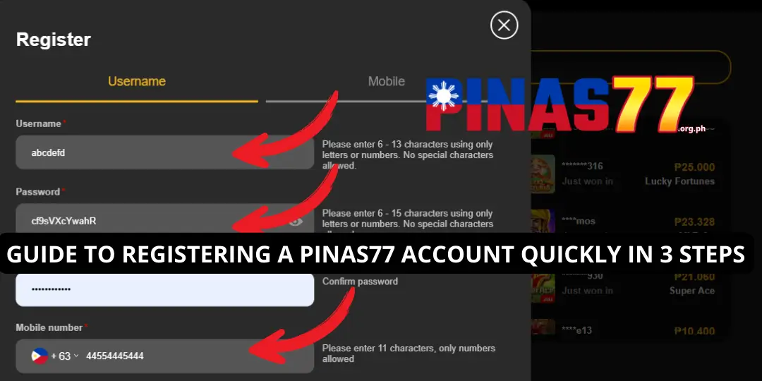 Pinas77 Register - Guide to Registering a Pinas77 Account QUICKLY in 3 Steps 2 Guide to Registering pinas77